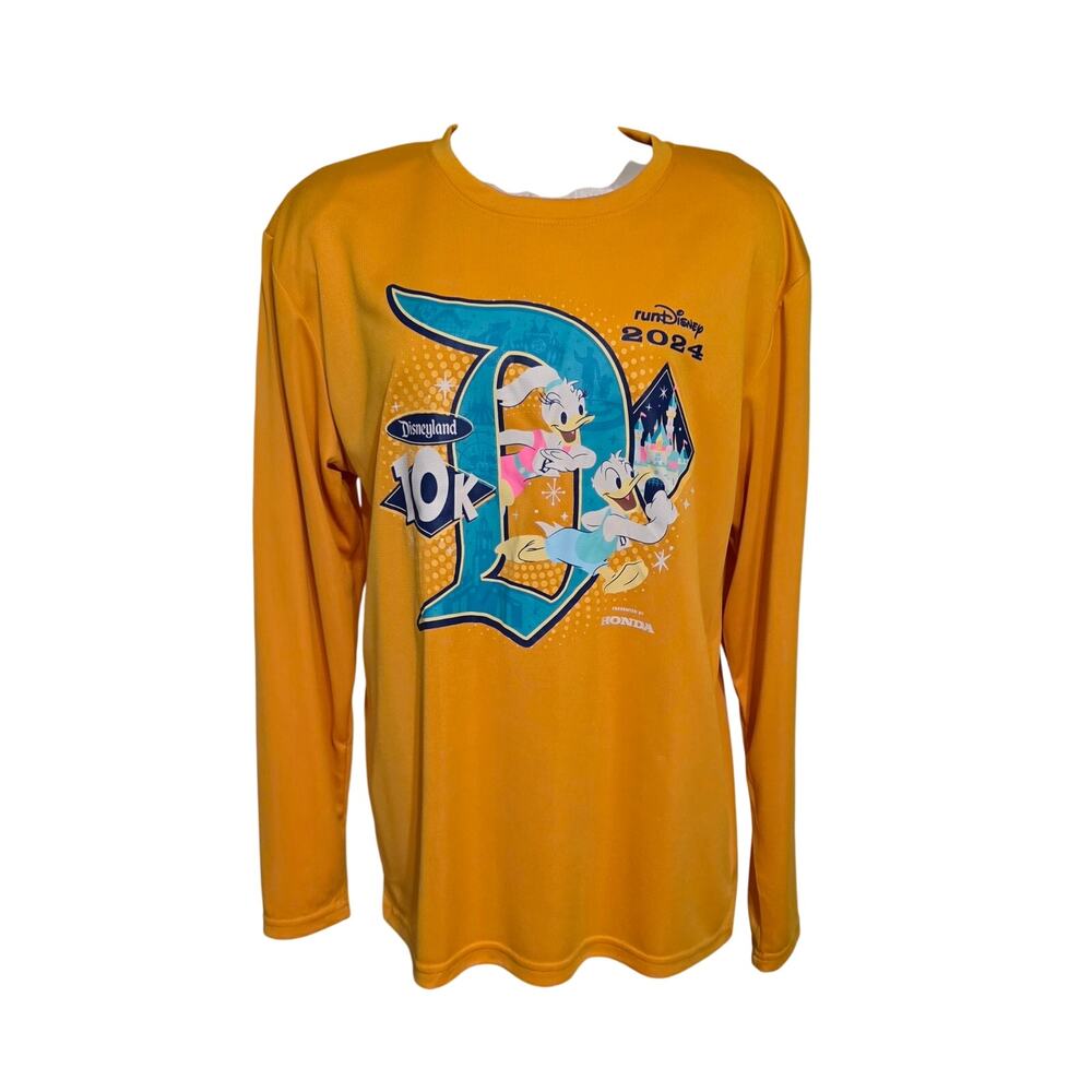 2024 Run Disney orange 10k Participant Shirt Donald Daisy Women's Large
